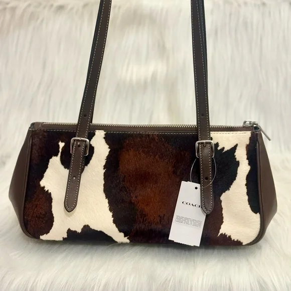 NWT Coach Asher Shoulder Bag With Cow Print CCC85 Cow Printed Haircalf Cow Multi - Picture 3 of 11